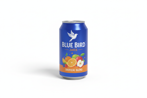 Single Blue Bird Juice Can